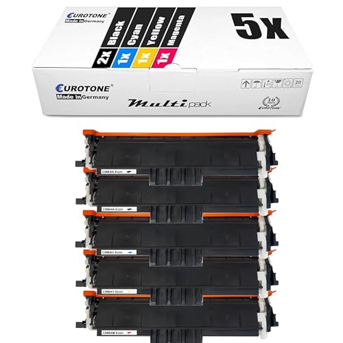 Eurotone 5X Toner 069H im Set kompatibel für Canon imageCLASS LBP673Cdw LBP674Cx MF752Cdw MF756Cx ersetzt 069 CMYK (Cyan, Magenta, Yellow, Black) [MIT CHIP UND FÜLLSTANDSANZEIGE] von Eurotone