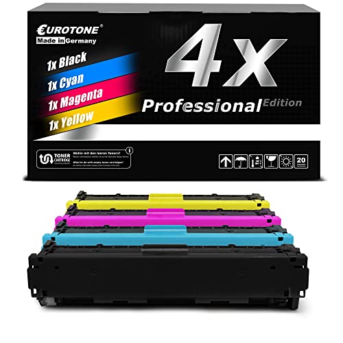 Eurotone Toner Cartridges kompatibel für HP Laserjet Pro: 200 Color M251 / M276, CF210A CF211A CF212A CF213A im Set von Eurotone