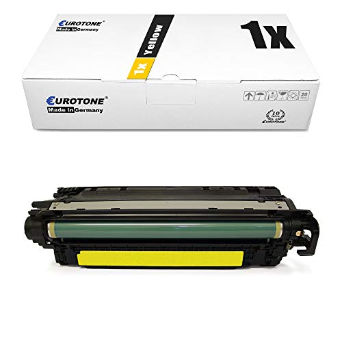 Eurotone Toner kompatibel für HP Color Laserjet CM-3530 CP-3525, Druckerpatronen, Yellow CE252A Patrone Alternative von Eurotone