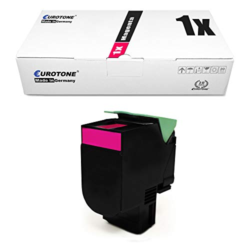 Eurotone Toner mit 50% mehr Leistung für CX310 CX410 CX510 kompatibel für Lexmark Magenta 802HM High Yield M Patrone von Eurotone