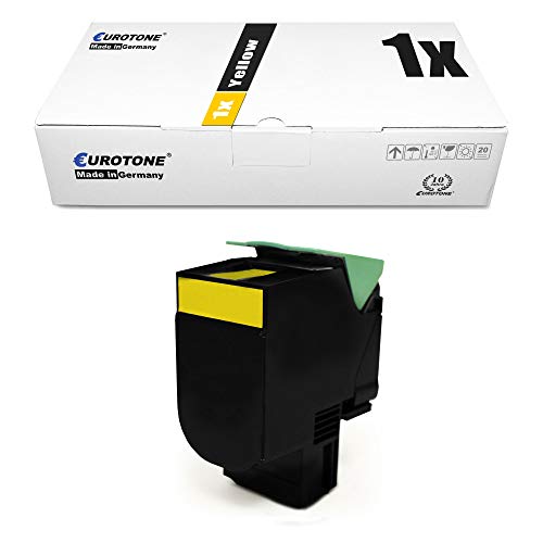 Eurotone XL Yellow Toner kompatibel für Lexmark CS 421 521 622 CX 421 522 622 625 DN adn ade ersetzt 78C0X40 mit ca. 5.000 Seiten von Eurotone