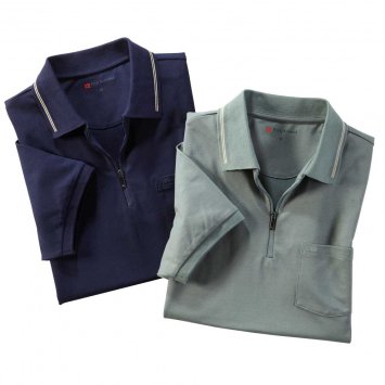 Poloshirt m. Ziperkragen,marin Poloshirt m. Ziperkragen,marin von Eurotops