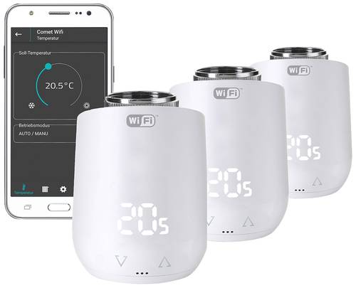 Eurotronic 700224 Comet WiFi Funk-Heizkörperthermostat-Set elektronisch 3er Set Eurotronic 700224 Comet WiFi Funk-Heizkörperthermostat-Set elektronisch 3er Set von Eurotronic
