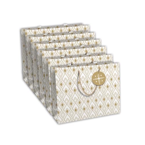 Clairefontaine 32451-6Cpack - Packung 6 Geschenktasche - Tüte Kraft, Format Shopping (37,3x11,8x27,5 cm), 210g, geeignet für voluminöse Geschenke, Tanit, 1 Pack von Eurowrap