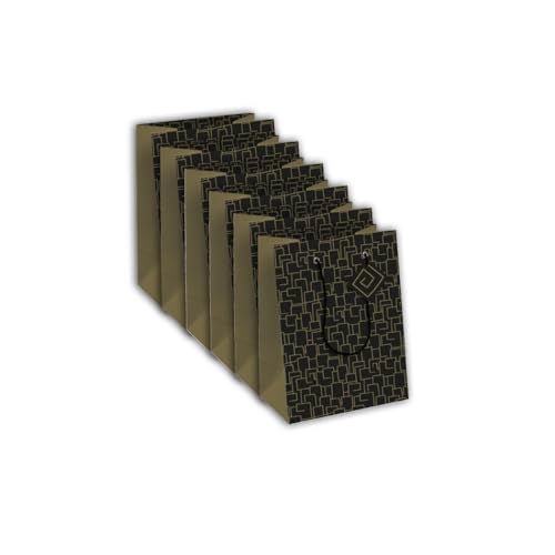 Clairefontaine 32478-3Cpack - Packung 6 Geschenktasche - Tüte Excellia, Kollektion Archi, Format M (21,5x10,2x25,3 cm), 210g, geeignet für Geschenke, Schwarz - Gold, 1 Pack von Eurowrap