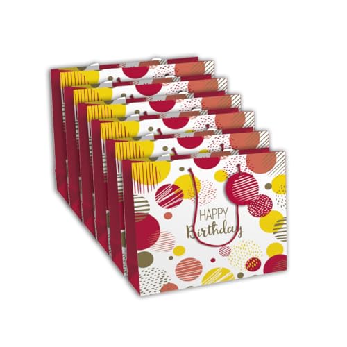 Clairefontaine 32481-6Cpack - Packung 6 Geschenktasche - Tüte Excellia, Format Shopping (37,3x11,8x27,5 cm), 210g, geeignet für voluminöse Geschenke, Happy Birthday rosa, 1 Pack von Eurowrap