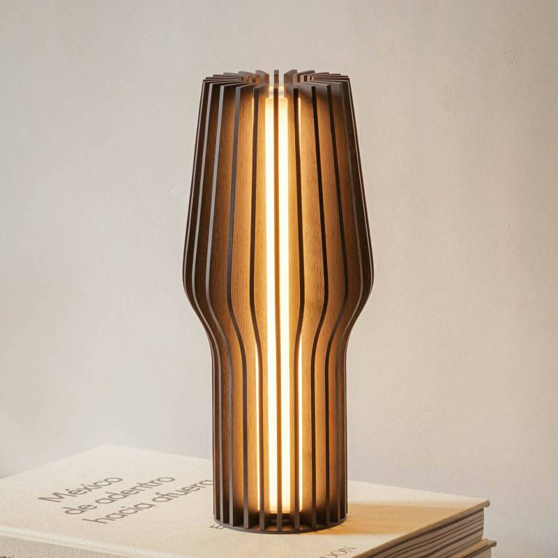EVA Solo LED-Akku-Tischlampe Radiant, Holz dunkel, Ø 9,5 cm von Eva Solo