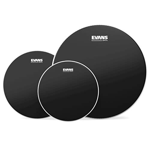 Evans ETP-ONX2-F Onyx (schwarz) Tom Pack Fusion 25,4 cm (10 Zoll), 30,4 cm (12 Zoll), 35,5 cm (14 Zoll) Felle von Evans