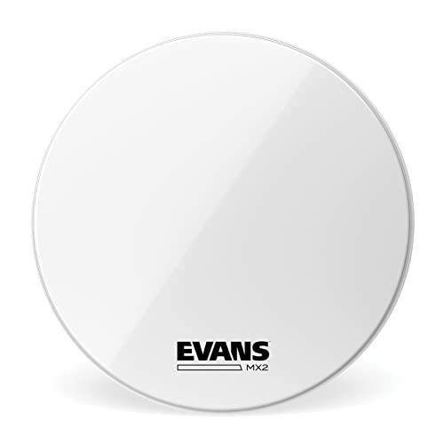 Evans MX2 White Marching Bassdrumfell, weiß, 24 Zoll von Evans