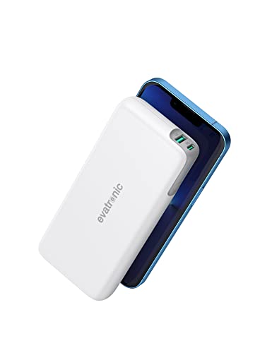 Power Bank USB C evatronic PD Pioneer 20000mAh 60W 2-Port Power Delivery Tragbares Ladegerät ​Quick Charge 3.0 Powerbank mit Type C Kabel für MacBook Pro iPhone15 Pro Max iPad Pro,Weiß von Evatronic