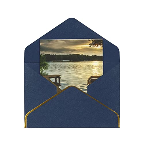 Boot am See Shore bedruckte Grußkarte mit Umschlägen, blanko Dankeskarten für Muttertag und alle Anlässe Boot am See Shore bedruckte Grußkarte mit Umschlägen, blanko Dankeskarten für Muttertag und alle Anlässe von Evealyn