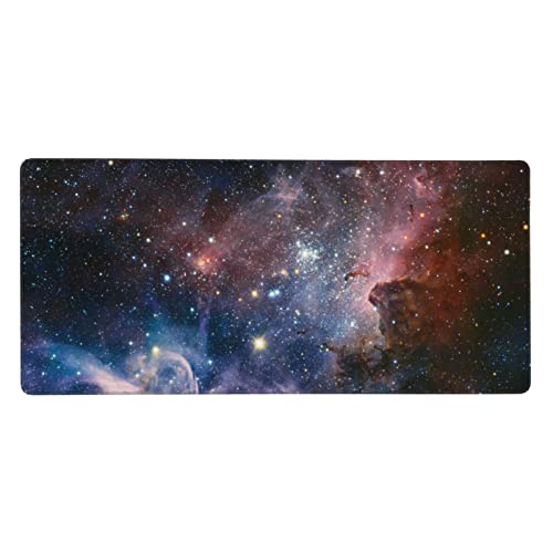 Carina Nebula Space Bedrucktes großes Mauspad mit genähten Kanten, rutschfeste Unterseite, Mauspad, Gaming-Pad, Laptop, Schreibtischunterlage für Gamer Büro Zuhause von Evealyn