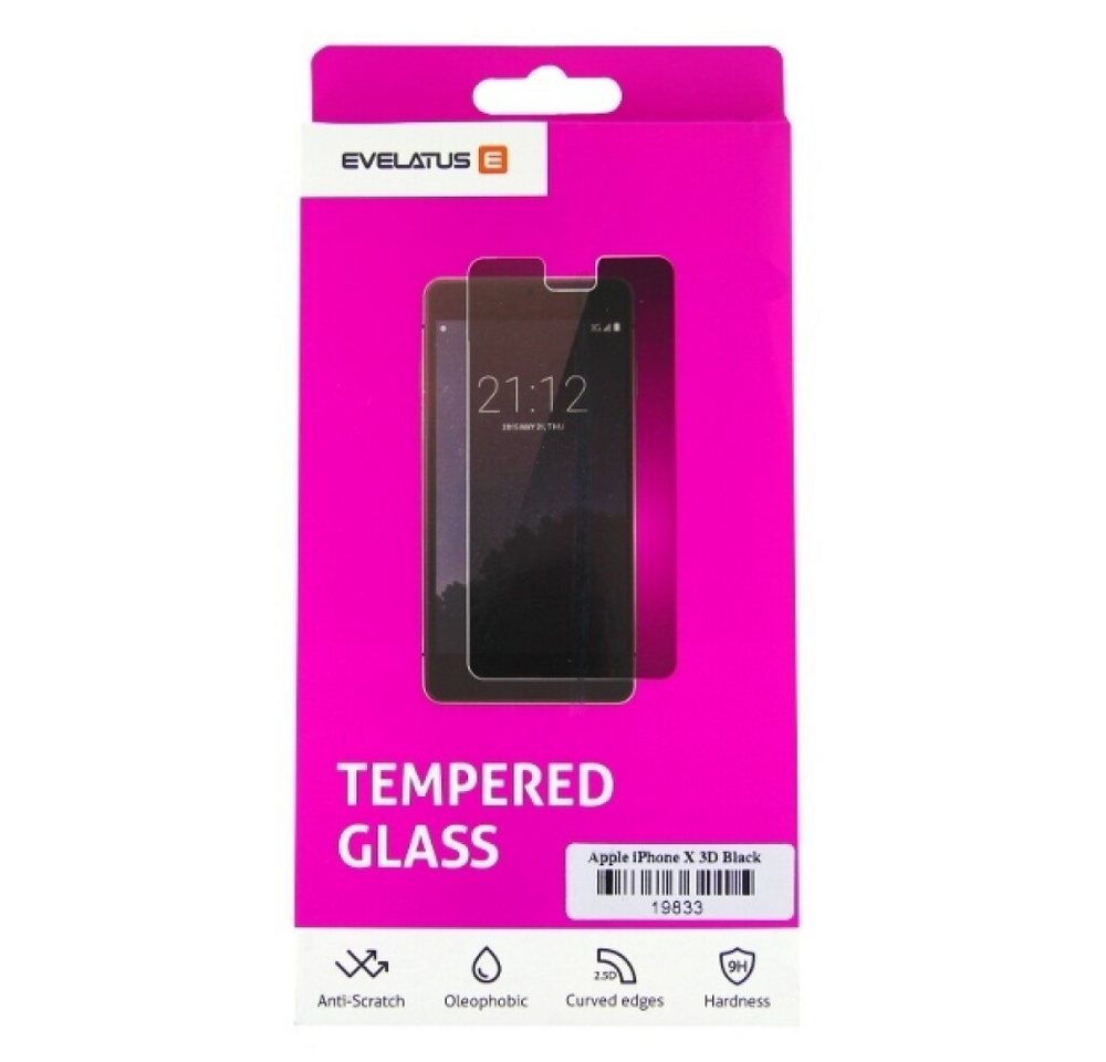 Evelatus Displayschutzfolie Original Panzerfolie 3D für iPhone XR schwarz Displayschutzglas 24439, Gehärtetes Glas Evelatus Displayschutzfolie Original Panzerfolie 3D für iPhone XR schwarz Displayschutzglas 24439, Gehärtetes Glas von Evelatus