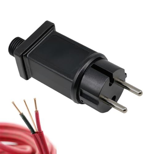 Evember Steckdosenadapter, Steckdosenadapter – Konverter europäischer Adapter 12 V 1 A, Netzte wasserdicht IP44 und sicher für Lichterkette, Haus, von Evember