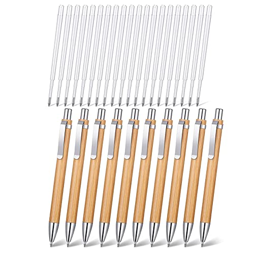 Evenden 10 StüCke Bambus Stifte für das Journaling, und Minen mit Tinte, Einziehbare Stifte, Stifte für BüRo Artikel von Evenden