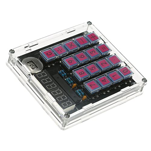 Evenden DIY-Rechner-Kit Digitaler RöHrenrechner Eingebaute CR2032-Knopfzelle mit Transparentem GehäUserechner von Evenden