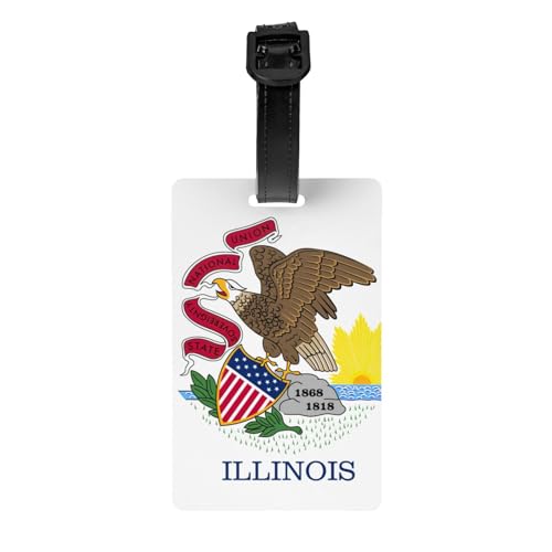 Gepäckanhänger mit lustiger Illinois-Staatsflagge, Gepäckanhänger, Kofferetikett, Reisetasche, Gepäckanhänger für Reisen Gepäckanhänger mit lustiger Illinois-Staatsflagge, Gepäckanhänger, Kofferetikett, Reisetasche, Gepäckanhänger für Reisen von Evengigy