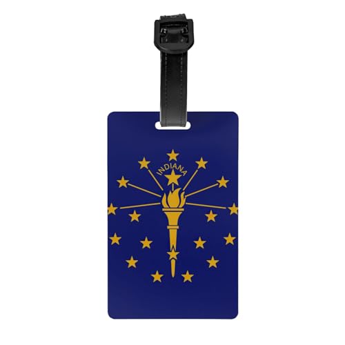 Gepäckanhänger mit lustiger Indiana-Staatsflagge, Gepäckanhänger, Kofferetikett, Reisetasche, Gepäckanhänger für Reisen von Evengigy