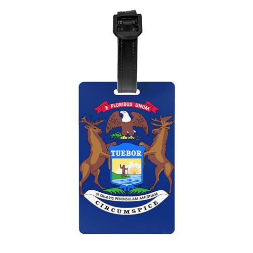 Gepäckanhänger mit lustiger Michigan-Staatsflagge, Gepäckanhänger, Kofferetikett, Reisetasche, Gepäckanhänger für Reisen Gepäckanhänger mit lustiger Michigan-Staatsflagge, Gepäckanhänger, Kofferetikett, Reisetasche, Gepäckanhänger für Reisen von Evengigy