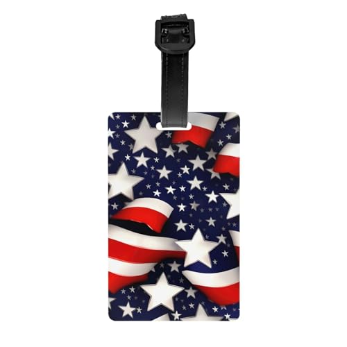 Gepäckanhänger mit lustiger amerikanischer Flagge, Sterne, Streifen, Gepäckanhänger, Gepäckanhänger für Reisen Gepäckanhänger mit lustiger amerikanischer Flagge, Sterne, Streifen, Gepäckanhänger, Gepäckanhänger für Reisen von Evengigy