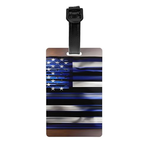 Lustiger Gepäckanhänger mit amerikanischer blauer Linie, Gepäckanhänger, Gepäckanhänger für Reisen Lustiger Gepäckanhänger mit amerikanischer blauer Linie, Gepäckanhänger, Gepäckanhänger für Reisen von Evengigy