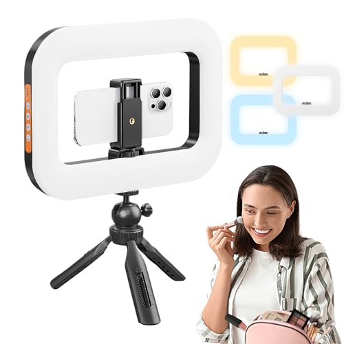 Eventerde Ringlicht Mit Ständer, Portables Handgeführtes Led Ringlicht, Faltbarer Leichtgewichtiger Handgehaltener Telefonhalter Für Streaming Aufnahme Video Make-Up Fotografie Reisen von Eventerde