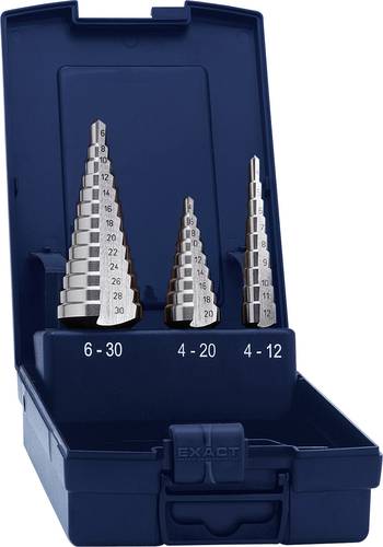 Exact Eventus by 15332 HSS Stufenbohrer-Set 3teilig 4 - 12 mm, 4 - 20 mm, 4 - 30mm 1 Set von Eventus by Exact