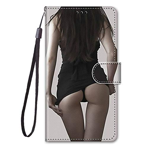 Everainy Kompatibel für Samsung Galaxy A52 4G 5G Hülle Silikon PU Leder Case Flip Stoßfest Bumper Kartenfach Brieftasche Magnetisch Klappbar Muster Cover Wallet Hüllen Handyhülle (mädchen/Minirock) von Everainy-EU