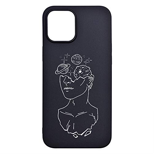 Everainy Kompatibel für iPhone 14 (6.1") Hülle Silikon Gummi Schwarz Handyhülle Lustig Motiv Muster Case Matt Stoßfest Ultradünn Bumper Hüllen Cover Schutzhülle (gehirn) von Everainy-EU