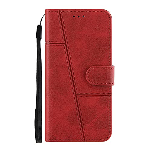 Everainy Kompatibel für iPhone 7/8/6/6s/SE 2022 2020/SE 3 Hülle Silikon Leder Kartenfach Hüllen Klappbar Magnetisch Handyhülle Muster Case Brieftasche Tasche Motiv Stoßfest Cover (rot) von Everainy-EU