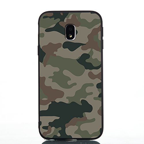 Everainy Kompatibel für Samsung Galaxy J3 2017 Hülle Silikon Bumper Gummi Case Cover Hüllen Handyhülle Stoßfest TPU Stoßstange Schwarz Schutzhülle (Camouflage) von Everainy