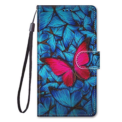 Everainy Kompatibel für Samsung Galaxy S20 FE 4G 5G/Galaxy S20 Lite Hülle Silikon PU Leder Case Flip Bumper Kartenfach Brieftasche Magnetisch Klappbar Muster Cover Hüllen Handyhülle (Schmetterling) von Everainy