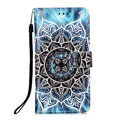 Everainy Kompatibel für Samsung Galaxy S20 FE 4G 5G/Galaxy S20 Lite Hülle Silikon PU Leder Case Flip Stoßfest Bumper Kartenfach Brieftasche Magnetisch Klappbar Muster Cover Hüllen Handyhülle (mandala) von Everainy