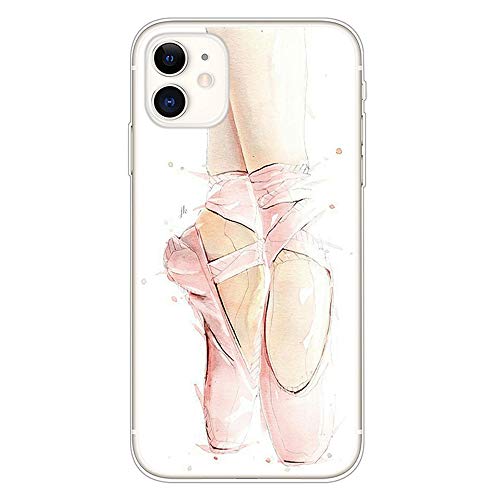 Everainy Kompatibel für iPhone 11 (6.1") Hülle Silikon Durchsichtig Gummi Case Bumper Cover Hüllen Handyhülle Stoßfest Transparent Stoßstange Schutzhülle (Ballett) von Everainy
