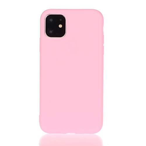 Everainy Kompatibel für iPhone 11 Pro MAX (6.5") Silikon Hülle Ultradünn Hüllen Handyhülle Gummi Case Schutzhülle Stoßfest TPU Gel Stoßstange Cover (pink 1) von Everainy