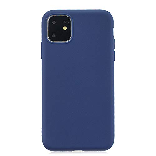 Everainy Kompatibel für iPhone 12 Mini (5.4") Hülle Silikon Ultradünn Hüllen Einfarbig Handyhülle Gummi Bumper Case Schutzhülle Stoßfest TPU Gel Matt Cover (Blau) von Everainy