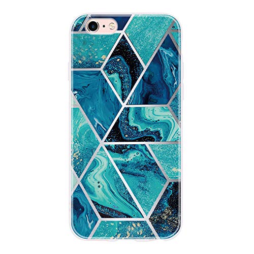Everainy Kompatibel für iPhone 5/iPhone 5s/iPhone SE 2016 Hülle Silikon Ultradünn Marmor Muster Case Cover Gummi Handyhülle Hüllen TPU Bumper Stoßfest Schutzhülle (blau 1) von Everainy