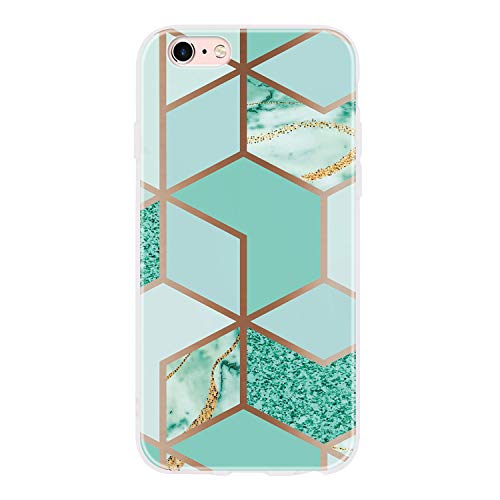 Everainy Kompatibel für iPhone 5/iPhone 5s/iPhone SE 2016 Hülle Silikon Ultradünn Marmor Muster Case Cover Gummi Handyhülle Hüllen TPU Bumper Stoßfest Schutzhülle (grün) von Everainy