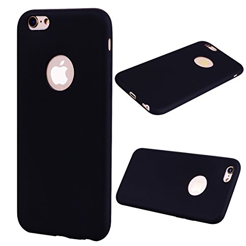 Everainy Kompatibel für iPhone 6/iPhone 6S Silikon Hülle Matt Ultradünn Hüllen Handyhülle Gummi Case Schutzhülle Stoßfest TPU Gel Stoßstange Cover (Schwarz) von Everainy