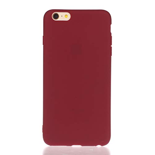 Everainy Kompatibel für iPhone 6/iPhone 6S Silikon Hülle Ultradünn Hüllen Handyhülle Gummi Case Schutzhülle Stoßfest TPU Gel Stoßstange Cover (rot 1) von Everainy