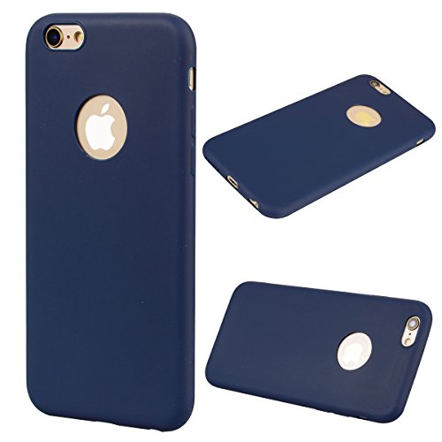 Everainy Kompatibel für iPhone 6 Plus/iPhone 6S Plus Silikon Hülle Matt Ultradünn Hüllen Handyhülle Gummi Case Schutzhülle Stoßfest TPU Gel Stoßstange Cover (Blau) von Everainy