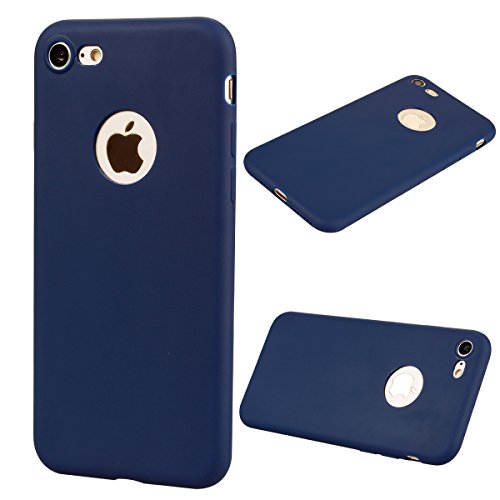 Everainy Kompatibel für iPhone 7/iPhone 8 Silikon Hülle Matt Ultradünn Hüllen Handyhülle Gummi Case Schutzhülle Stoßfest TPU Gel Stoßstange Cover (Blau) von Everainy