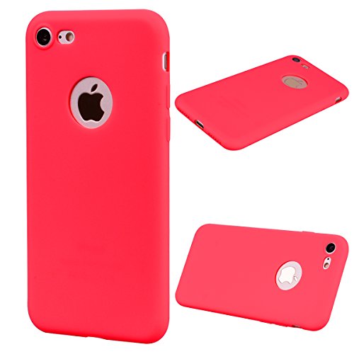 Everainy Kompatibel für iPhone 7/iPhone 8 Silikon Hülle Matt Ultradünn Hüllen Handyhülle Gummi Case Schutzhülle Stoßfest TPU Gel Stoßstange Cover (Rot) von Everainy