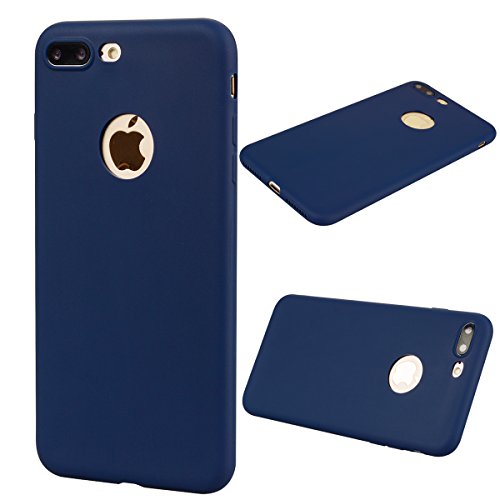 Everainy Kompatibel für iPhone 7 Plus/iPhone 8 Plus Silikon Hülle Matt Ultradünn Hüllen Handyhülle Gummi Case Schutzhülle Stoßfest TPU Gel Stoßstange Cover (Blau) von Everainy