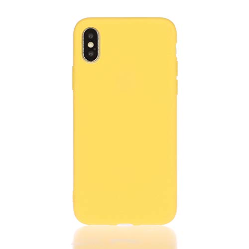 Everainy Kompatibel für iPhone XS/iPhone X Silikon Hülle Ultradünn Hüllen Handyhülle Gummi Case Schutzhülle Stoßfest TPU Gel Stoßstange Cover (Gelb) von Everainy