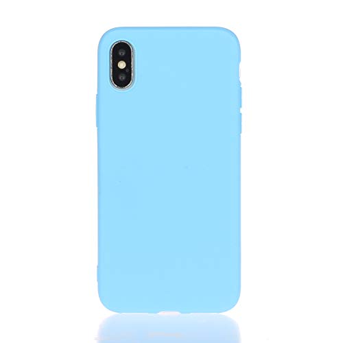 Everainy Kompatibel für iPhone XS/iPhone X Silikon Hülle Ultradünn Hüllen Handyhülle Gummi Case Schutzhülle Stoßfest TPU Gel Stoßstange Cover (blau 1) von Everainy