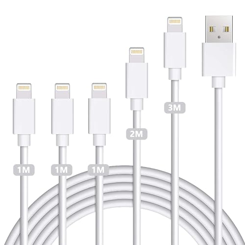 Everdigi Datenkabel Kabel 5 Pack USB Ladekaebl (3 * 1m,1 * 1.8m,1 * 2.8m) schnell USB Ladekabel für iPhone 12 11 XS XR X 8 8 Plus 7 7 Plus 6s 6s Plus 6 6 Plus SE 5s 5c 5 von Everdigi