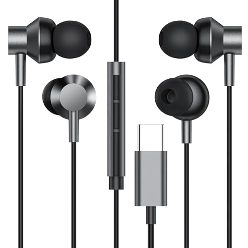 USB C Kopfhörer 2 Pack,iPhone Kopfhörer mit Kabel USB C,HiFi Stereo Earphones with Microphone and Volume Control,Type C In-Ear Ohrhörer für iPhone 16 15 iPad Samsung Galaxy S24 Ultra S23 S22 S21 von Everdigi