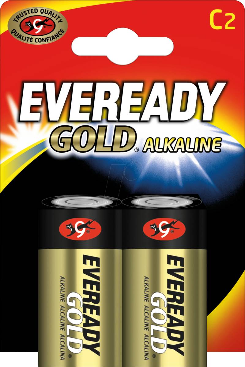 EVG 2XC - Gold, Alkaline Batterie, C (Baby), 2er-Pack von Eveready