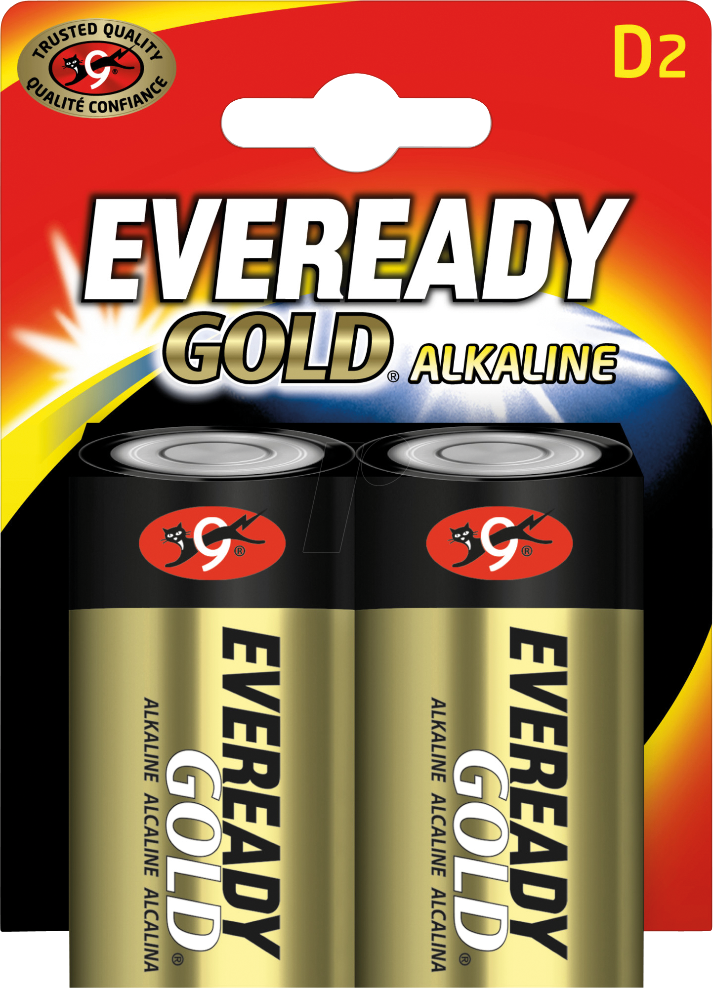 EVG 2XD - Gold, Alkaline Batterie, D (Mono), 2er-Pack von Eveready